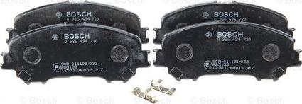 BOSCH 0 986 494 720 - Тормозные колодки, дисковые, комплект autospares.lv