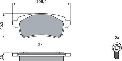 BOSCH 0 986 494 723 - Тормозные колодки, дисковые, комплект autospares.lv