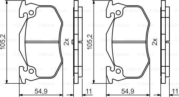 BOSCH 0 986 495 492 - Тормозные колодки, дисковые, комплект autospares.lv