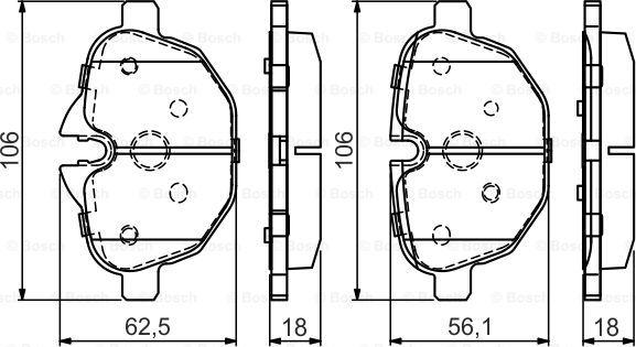 BOSCH 0986495442 - Тормозные колодки, дисковые, комплект autospares.lv