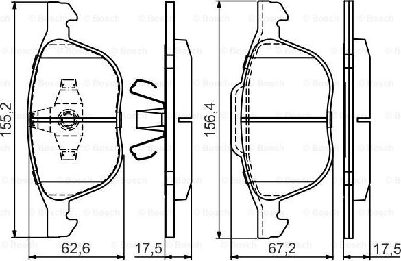 BOSCH 0 986 495 450 - Тормозные колодки, дисковые, комплект autospares.lv