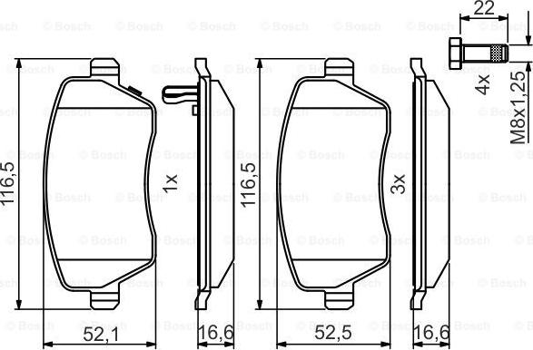 BOSCH 0986495485 - Тормозные колодки, дисковые, комплект autospares.lv