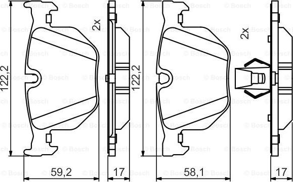 BOSCH 0 986 495 481 - Тормозные колодки, дисковые, комплект autospares.lv