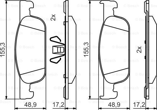 BOSCH 0 986 495 424 - Тормозные колодки, дисковые, комплект autospares.lv