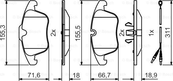 BOSCH 0 986 495 474 - Тормозные колодки, дисковые, комплект autospares.lv