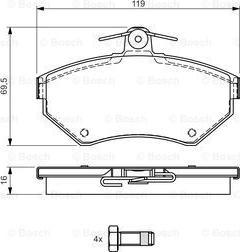 BOSCH 0 986 495 045 - Тормозные колодки, дисковые, комплект autospares.lv