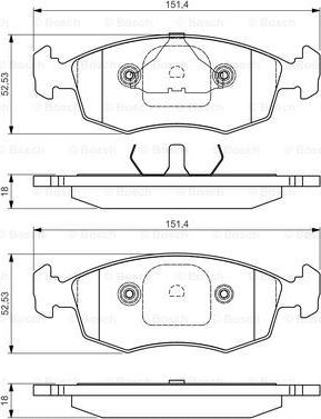 BOSCH 0 986 495 043 - Тормозные колодки, дисковые, комплект autospares.lv