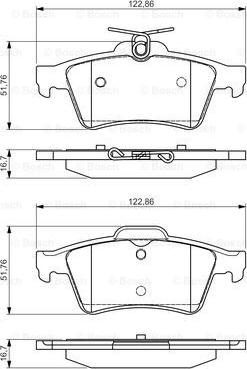 BOSCH 0 986 495 055 - Тормозные колодки, дисковые, комплект autospares.lv