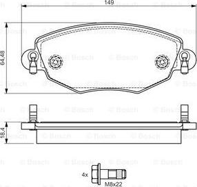 BOSCH 0 986 495 050 - Тормозные колодки, дисковые, комплект autospares.lv