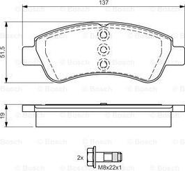 BOSCH 0 986 495 051 - Тормозные колодки, дисковые, комплект autospares.lv