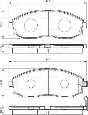 BOSCH 0 986 495 065 - Тормозные колодки, дисковые, комплект autospares.lv