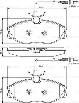 BOSCH 0 986 495 001 - Тормозные колодки, дисковые, комплект autospares.lv