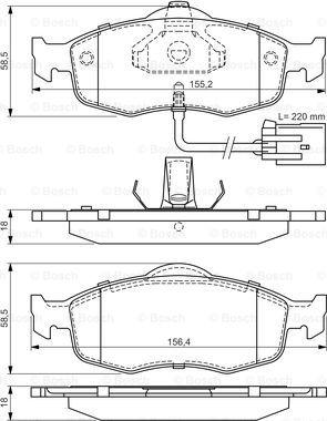 BOSCH 0 986 495 003 - Тормозные колодки, дисковые, комплект autospares.lv