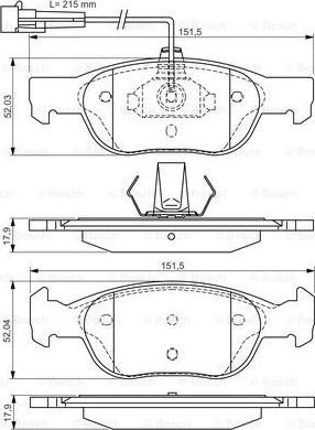 BOSCH 0 986 495 002 - Тормозные колодки, дисковые, комплект autospares.lv