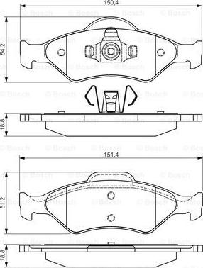 BOSCH 0 986 495 019 - Тормозные колодки, дисковые, комплект autospares.lv