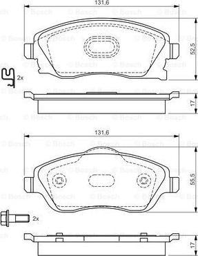 BOSCH 0 986 495 014 - Тормозные колодки, дисковые, комплект autospares.lv