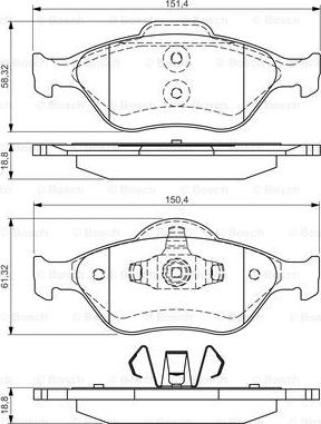 BOSCH 0 986 495 017 - Тормозные колодки, дисковые, комплект autospares.lv