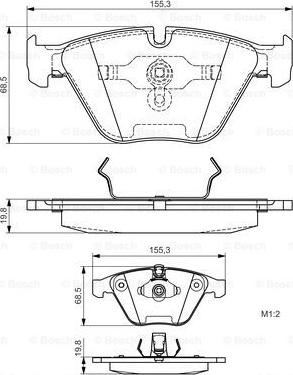 BOSCH 0 986 495 082 - Тормозные колодки, дисковые, комплект autospares.lv