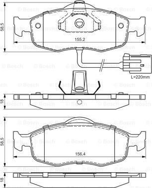 BOSCH 0 986 495 028 - Тормозные колодки, дисковые, комплект autospares.lv