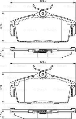 BOSCH 0 986 495 070 - Тормозные колодки, дисковые, комплект autospares.lv