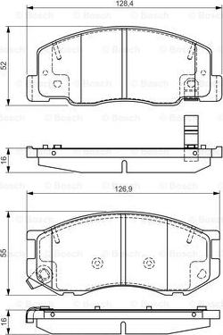 BOSCH 0 986 495 166 - Тормозные колодки, дисковые, комплект autospares.lv