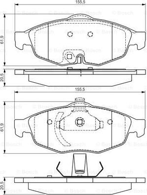 BOSCH 0 986 495 161 - Тормозные колодки, дисковые, комплект autospares.lv