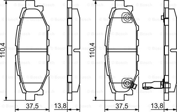 BOSCH 0 986 495 119 - Тормозные колодки, дисковые, комплект autospares.lv