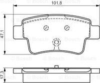 BOSCH 0 986 495 111 - Тормозные колодки, дисковые, комплект autospares.lv