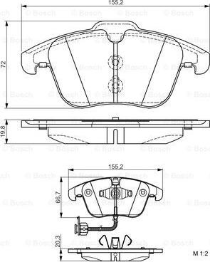 BOSCH 0 986 495 129 - Тормозные колодки, дисковые, комплект autospares.lv