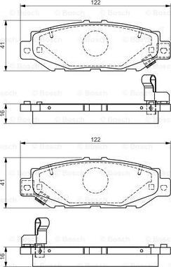 BOSCH 0 986 495 122 - Тормозные колодки, дисковые, комплект autospares.lv