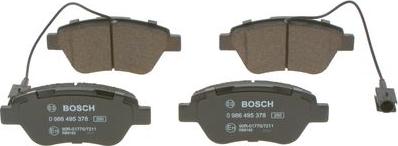 BOSCH 0 986 495 378 - Тормозные колодки, дисковые, комплект autospares.lv