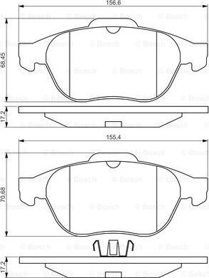 BOSCH 0 986 495 264 - Тормозные колодки, дисковые, комплект autospares.lv