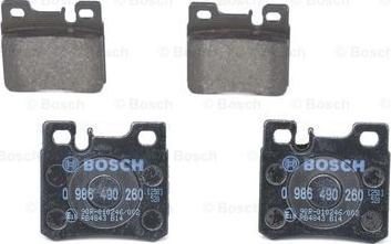 BOSCH 0 986 490 260 - Тормозные колодки, дисковые, комплект autospares.lv