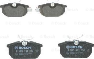 BOSCH 0 986 491 030 - Тормозные колодки, дисковые, комплект autospares.lv