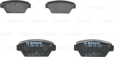 BOSCH 0 986 491 250 - Тормозные колодки, дисковые, комплект autospares.lv