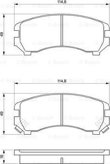 BOSCH 0 986 493 450 - Тормозные колодки, дисковые, комплект autospares.lv