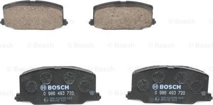 BOSCH 0 986 493 720 - Тормозные колодки, дисковые, комплект autospares.lv