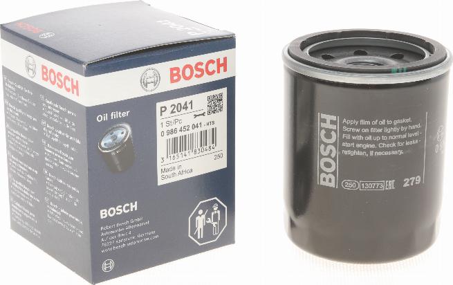 BOSCH 0 986 452 041 - Масляный фильтр autospares.lv