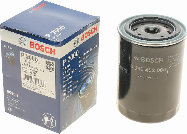 BOSCH 0 986 452 000 - Масляный фильтр autospares.lv