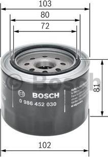 BOSCH 0 986 452 030 - Масляный фильтр autospares.lv