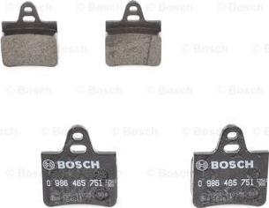 BOSCH 0 986 465 751 - Тормозные колодки, дисковые, комплект autospares.lv