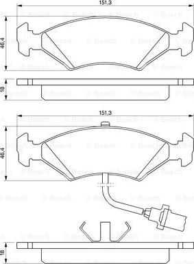 BOSCH 0 986 466 403 - Тормозные колодки, дисковые, комплект autospares.lv