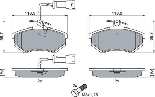 BOSCH 0 986 466 693 - Тормозные колодки, дисковые, комплект autospares.lv