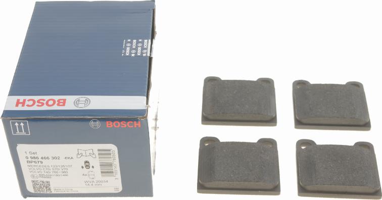 BOSCH 0 986 466 302 - Тормозные колодки, дисковые, комплект autospares.lv