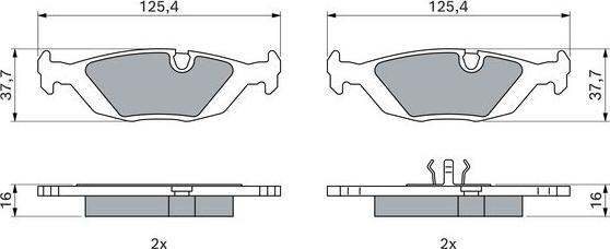 BOSCH 0 986 466 751 - Тормозные колодки, дисковые, комплект autospares.lv