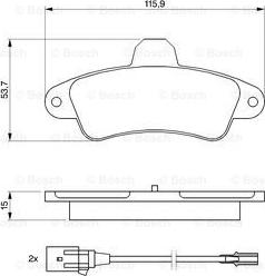 BOSCH 0 986 460 991 - Тормозные колодки, дисковые, комплект autospares.lv