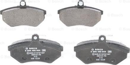 BOSCH 0 986 460 944 - Тормозные колодки, дисковые, комплект autospares.lv