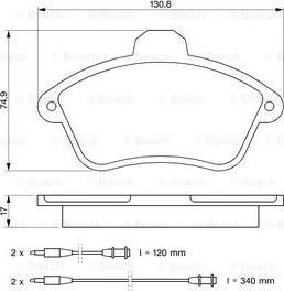 BOSCH 0 986 460 951 - Тормозные колодки, дисковые, комплект autospares.lv