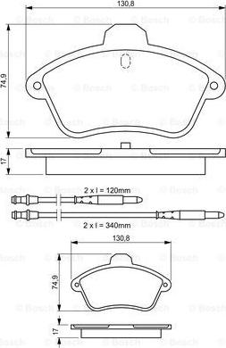 BOSCH 0 986 460 957 - Тормозные колодки, дисковые, комплект autospares.lv