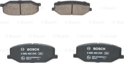 BOSCH 0 986 460 935 - Тормозные колодки, дисковые, комплект autospares.lv